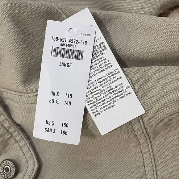 Abercrombie & Fitch L Tan Denim Utility Jumpsuit | Wide Leg Belt Cargo NWT $150 - Picture 6 of 11